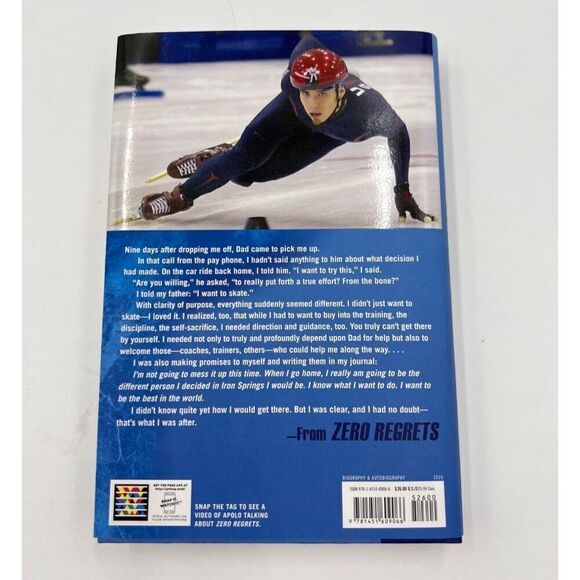 Apolo Ohno Signed Book Zero Regrets HCDJ 1st Winter Olympics - Picture 5 of 6